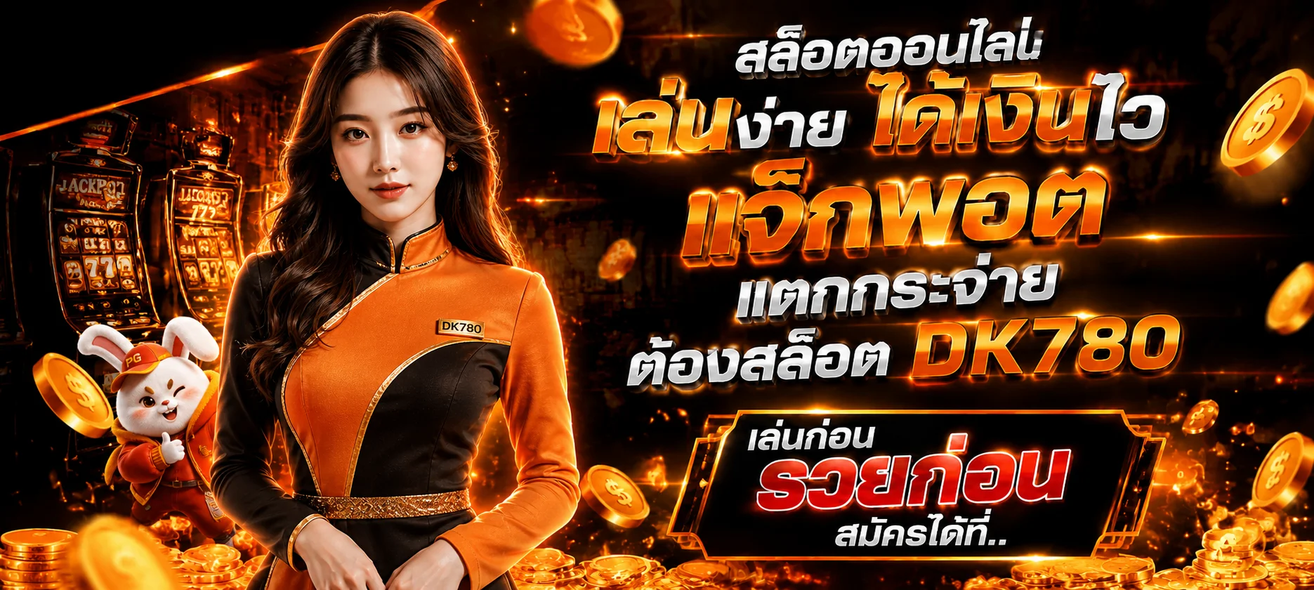 ภาพแนะนำสล็อตออนไลน์ DK780 และมาสคอตกระต่าย